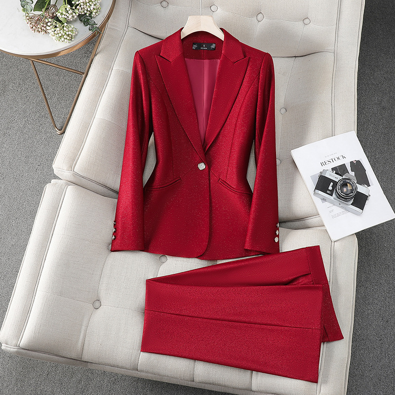 Women Formal Wear With Black Blazer - Office Ladies Formal Pant Suit 2