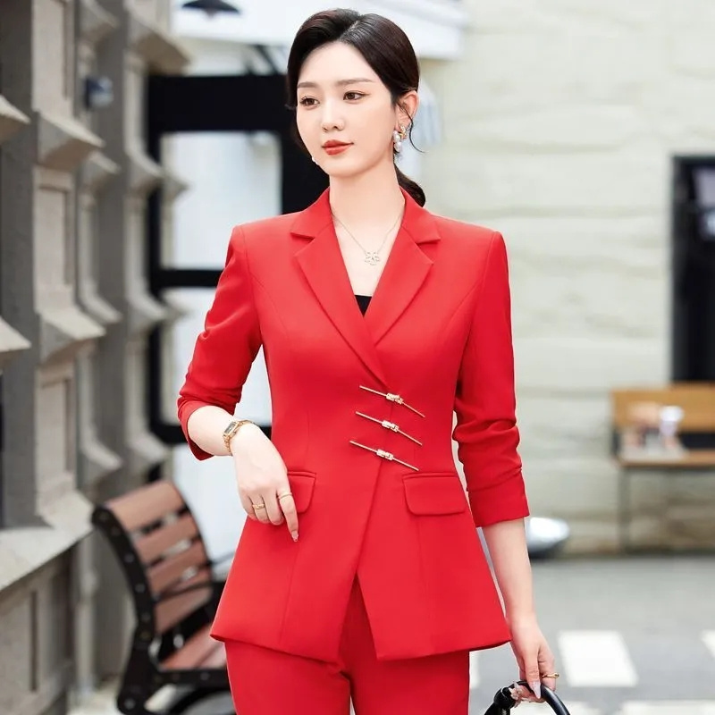 2025 Fashion White Red Black B - đánh giá và giá Women Formal Wear With Black Blazer