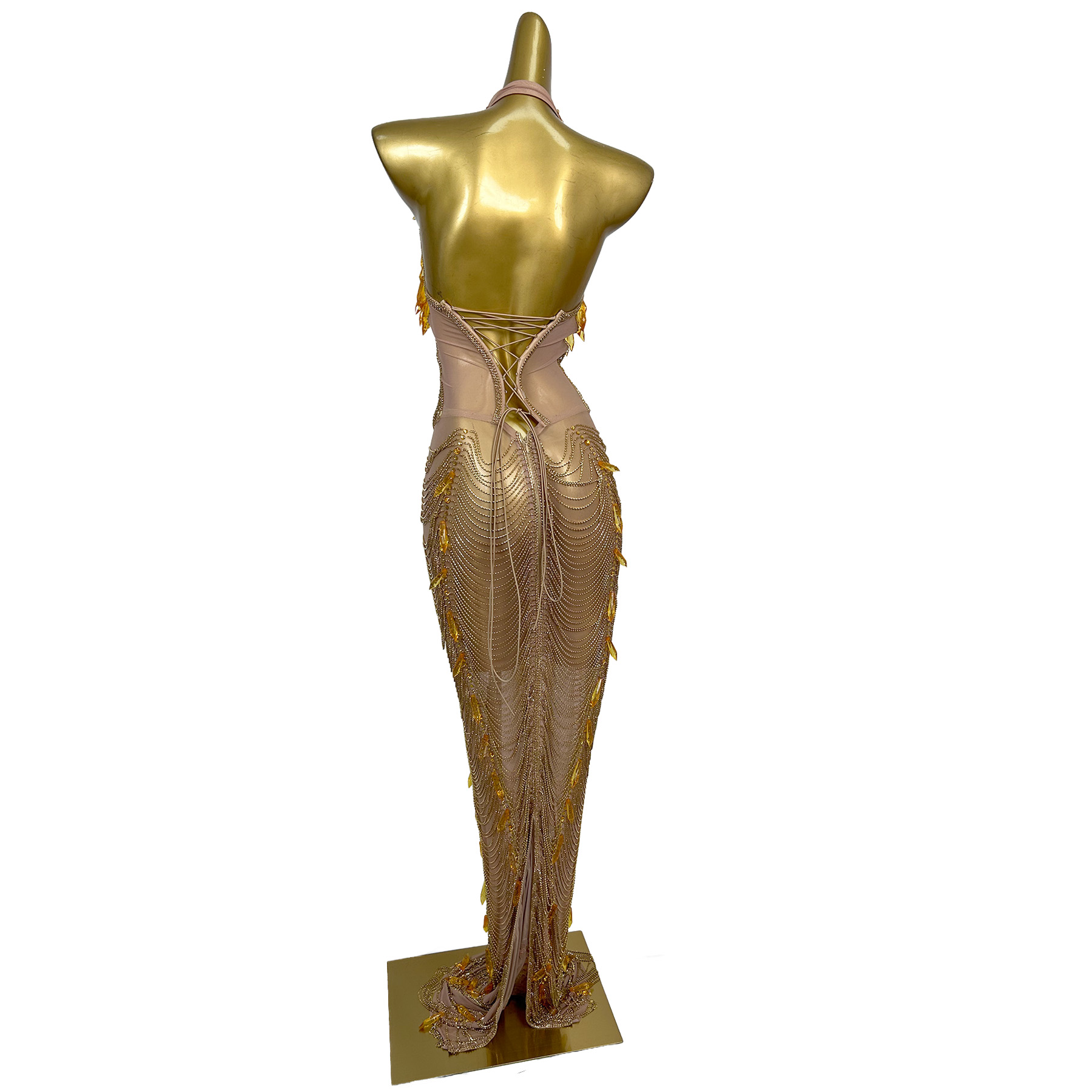 Gold Backless Diamond Tassel E - đánh giá và giá Women'S Formal Wear Plus Size