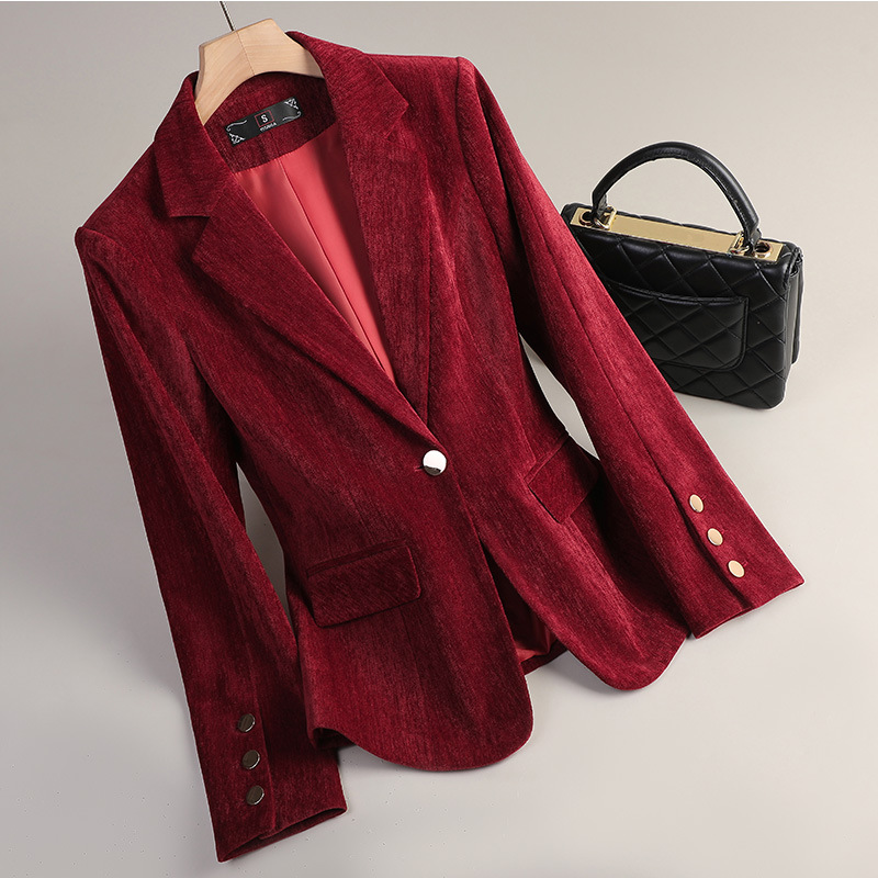 Yellow Gold Velvet Blazer Wome - đánh giá và giá Women Formal Wear Blazers