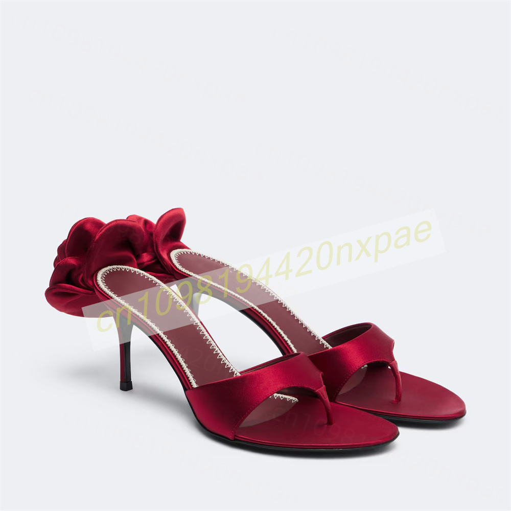 Women Red Satin Thong Mule San - đánh giá và giá Women Formal Wear For Wedding