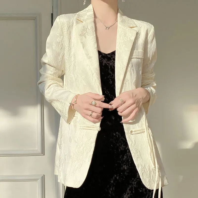 Women's White Textured Blazer  - đánh giá và giá Women Formal Wear Blazers