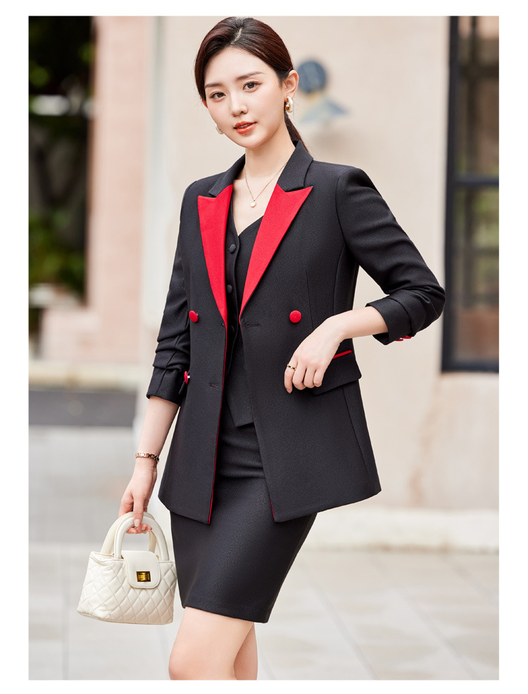 2024 Elegant Red Black Women P - đánh giá và giá Women Formal Wear With Black Blazer