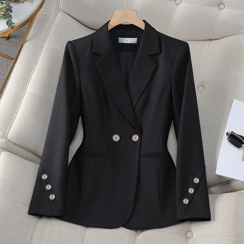Women Double Breasted Solid Bl - đánh giá và giá Women Formal Wear With Black Blazer