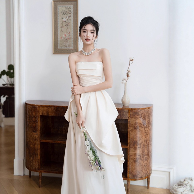 French Strapless Bride Engagem - đánh giá và giá Women Formal Wear For Wedding