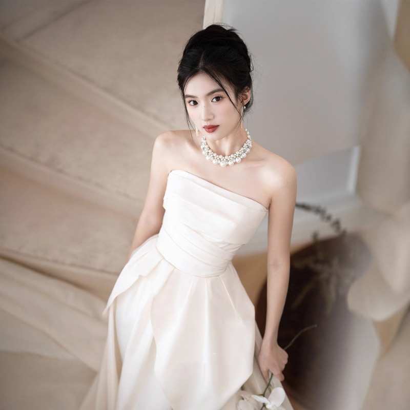 French Strapless Bride Engagem - đánh giá và giá Women Formal Wear For Wedding
