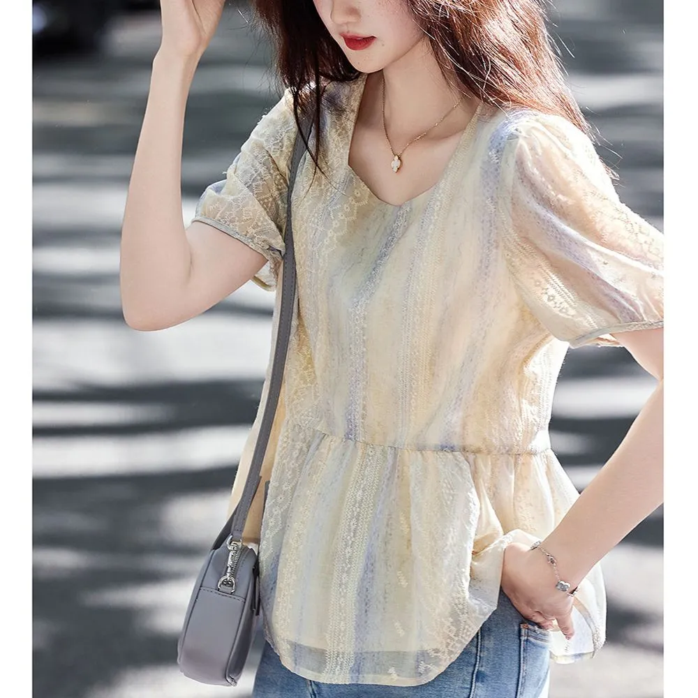 Women Korean Style Loose Puff  - đánh giá và giá Women Formal Blouses For Evening Wear