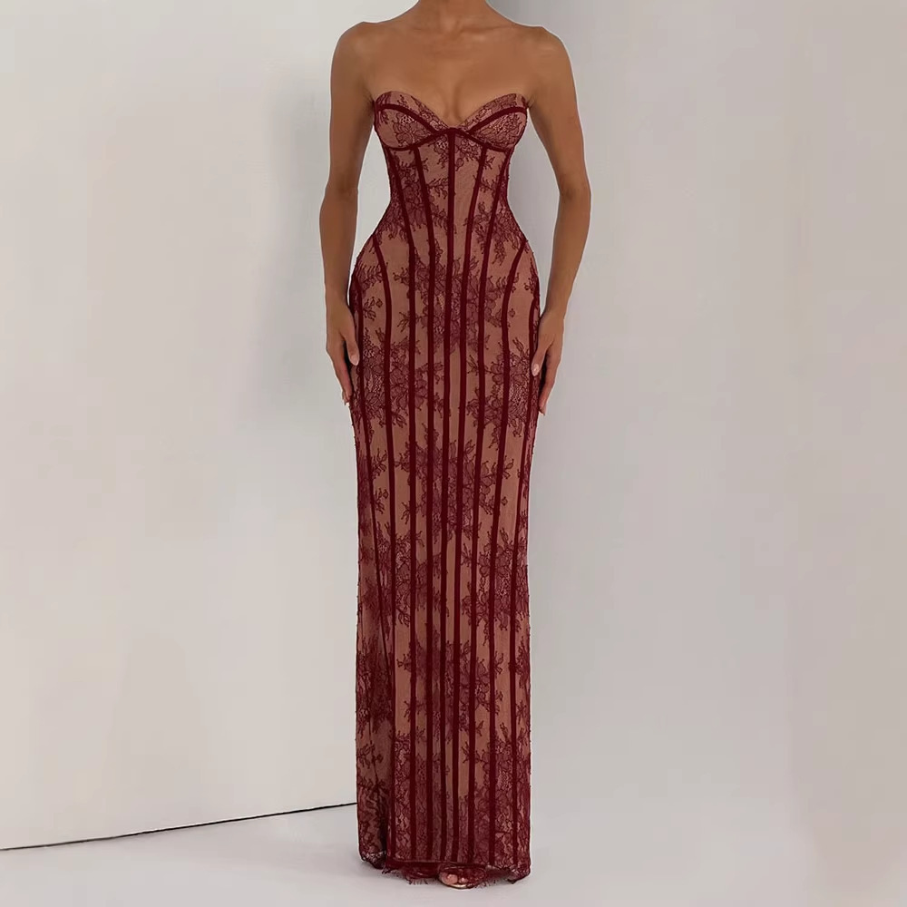 Strapless Bodycon Maxi Dress f - đánh giá và giá Formal Wear Gowns For Women